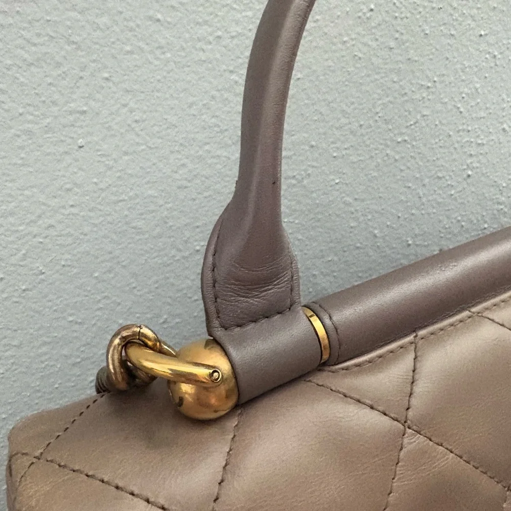 Stunning Chanel Calfskin Top Handle FlapBag